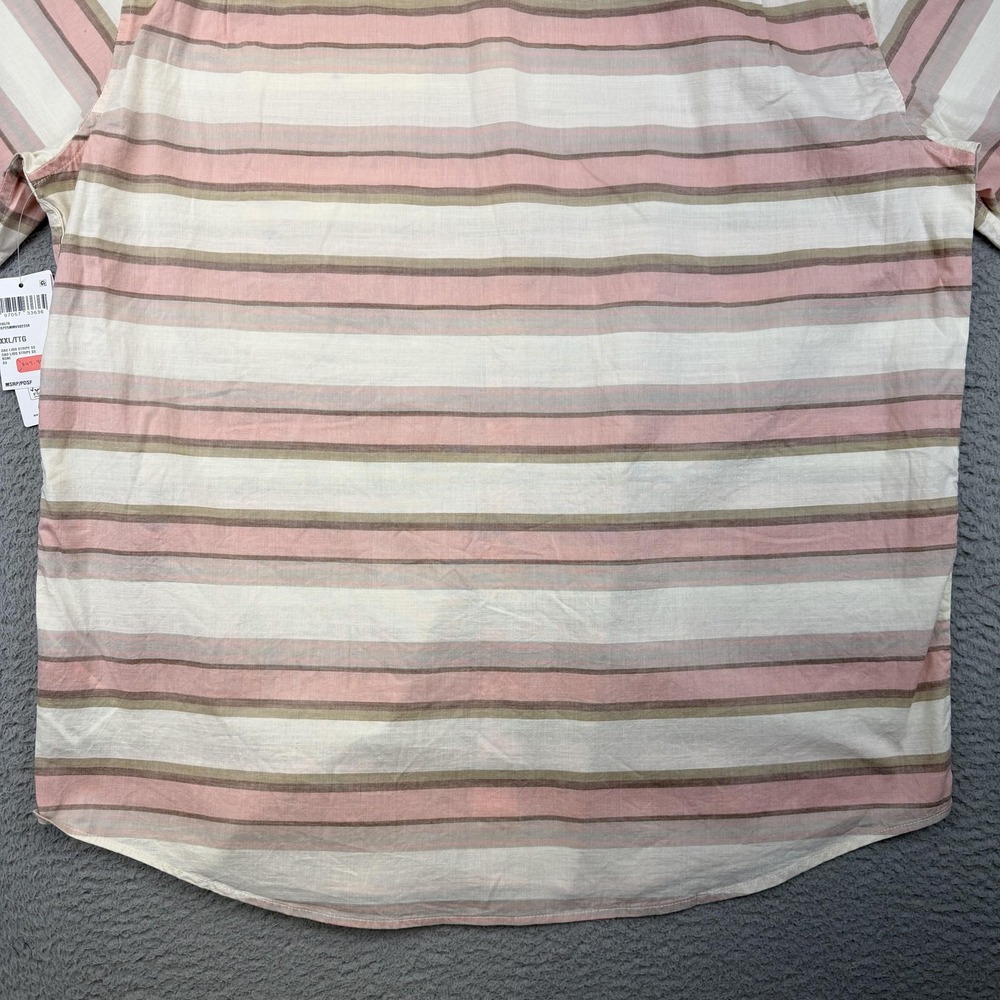 Hurley Shirt Mens 2XL Bone Pink OAO Lido Stripe SS Short Sleeve Button Up Casual - Picture 7 of 13